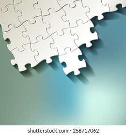 PUZZLE white on bokeh background 