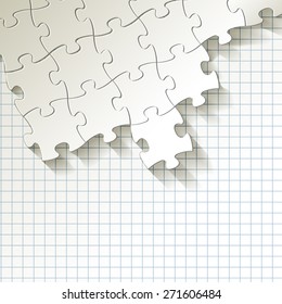 PUZZLE white paper on white background
