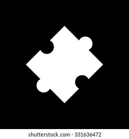 puzzle - white vector icon