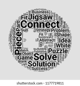 puzzle word cloud. word cloud of puzzle shape can be use for blog.