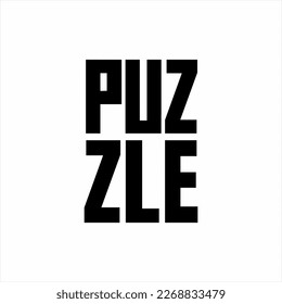 Puzzle word design geometric flat style.