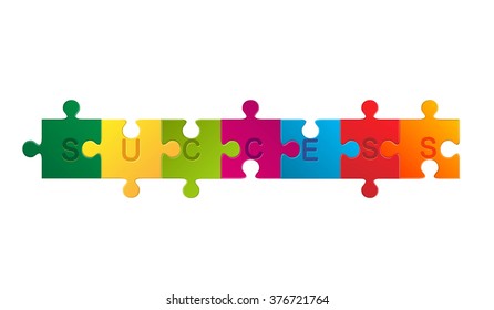 Puzzle with the word success. Business concept jigsaw puzzle.
