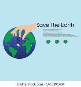 puzzle the world.concept save The earth.