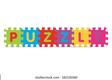 "PUZZLE" written with alphabet puzzle - vector illustration