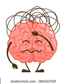 Desenmarañamiento cerebral problema aislado en fondo blanco