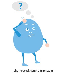 Puzzled cartoon character. I don't know and understand concept. Vector question clipart. Question icon. Quiz and questionnaire banner.