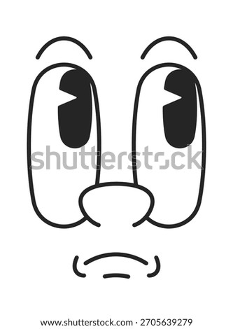 Puzzled comic face thoughtful grimace