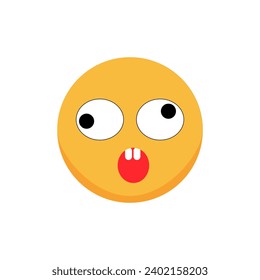 Puzzled emoticon. Cartoon emoji. Flat vector illustration.