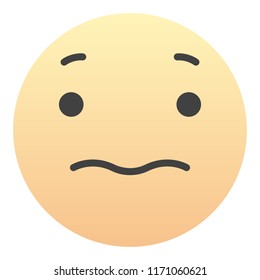 Puzzled Face Emoticon Emoji Sign Face for Social network and apps