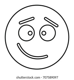 Puzzled face icon in outline style vector illustration for design and web isolated on white background. Emoticon vector object for label and advertising