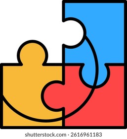 Puzzled Line Filled Vector Icon Design