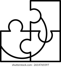 Puzzled Line Vector Icon Design