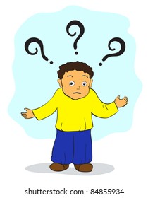 Puzzled man, query vector illustration