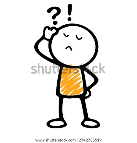 Puzzled Man Touching Head Feeling Uncertain With Question Mark Symbol Above Head