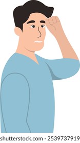 Personagem de Pessoas Intrigadas. Isolado no fundo branco. Ilustração de desenho animado de vetor