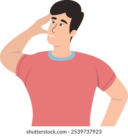 Personagem de Pessoas Intrigadas. Isolado no fundo branco. Ilustração de desenho animado de vetor