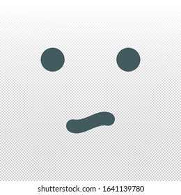 Puzzled smiley Vector illustration icon. face