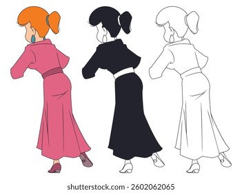 Puzzled woman. Funny people. Illustration concept template for website, web landing page, banner, presentation, social, poster, promotion or print media.
