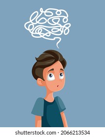 
Puzzled Young Teen Boy Solving Logical Problem Vector Cartoon

Teenager Thinking About Puberty And Other Age-related Issues
