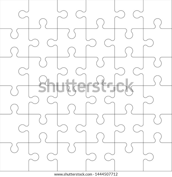 Puzzles Blank Template Square Grid Jigsaw Stock Vector (Royalty Free ...