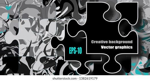 Puzzles. Business card. Background of puzzles. Creative background. Postcard. Banner. Marble texture. Vector graphics
