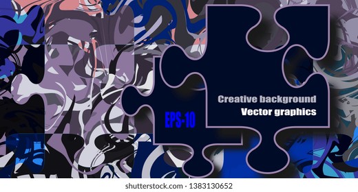 Puzzles. Business card. Background of puzzles. Creative background. Postcard. Banner. Marble texture. Vector graphics