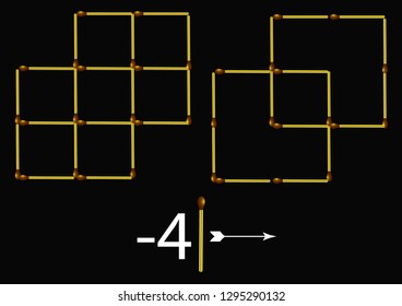 Puzzles for children and adults, shift the matches and get the result - another drawing.
