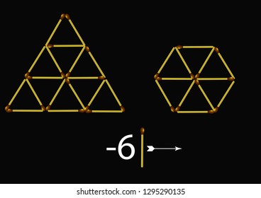 Puzzles for children and adults, shift the matches and get the result - another drawing.