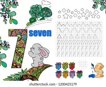 Puzzles for children. Workbook on mathematics for preschool education.    Colorful. Vector illustration. part 19. Cartoon character.