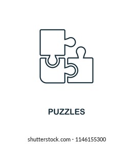 Puzzles creative icon. Simple element illustration. Puzzles concept symbol design from seo collection. Can be used for web, mobile and print. web design, apps, software, print.