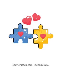 Puzzles doodle vector outline Sticker. EPS 10 file