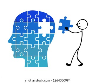 Puzzle's face and person