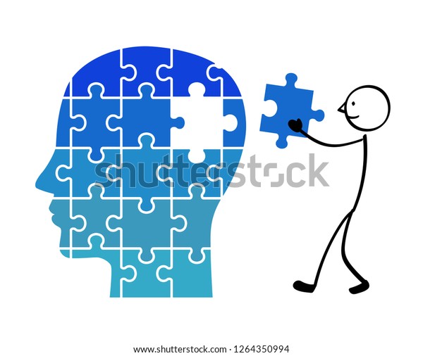 Puzzles Face Person Stock Vector (Royalty Free) 1264350994