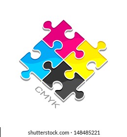 Puzzles. Four color ink for printing