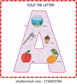 puzzles game for children. cut and collect the letter