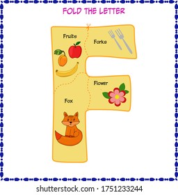 puzzles game for children. cut and collect the letter