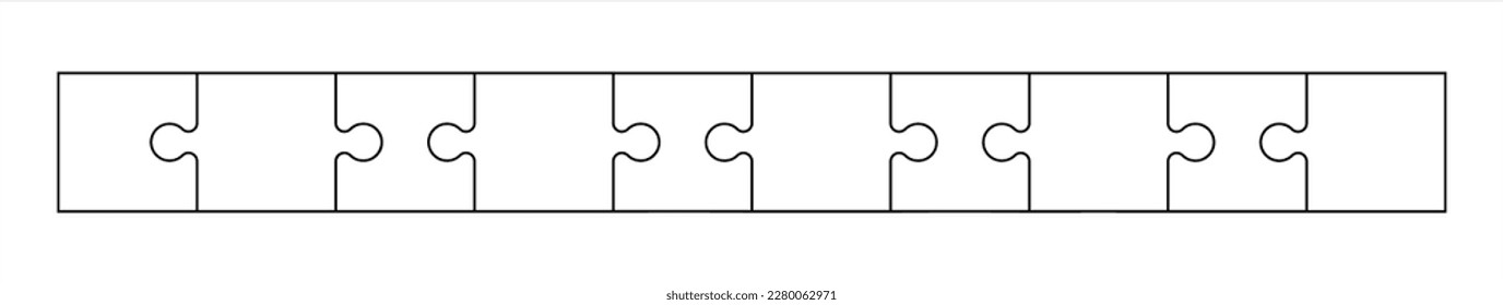 Cuadrícula de rompecabezas - plantilla en blanco. Rompecabezas con 10 piezas. El fondo mosaico para el juego de pensamiento es de tamaño 10x1. Juego con detalles. Vector 10 eps.
