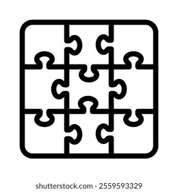 Puzzles grid - blank template.Game with details. Vector illustration.