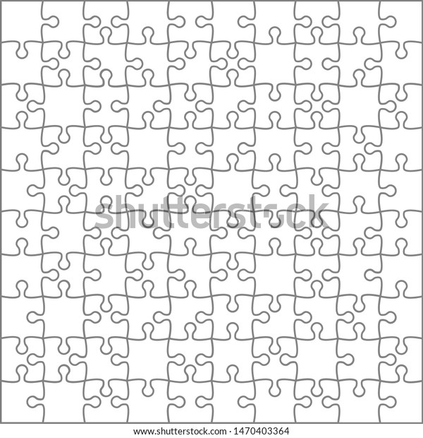 Puzzles Grid Template Jigsaw Puzzle 100 Stock Vector (Royalty Free ...