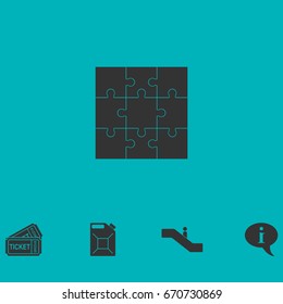 Puzzles icon flat. Simple vector symbol and bonus icon