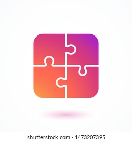 Puzzles icon gradient colorful  Team building logo  symbol  Social media concept  Vector illustration  EPS 10