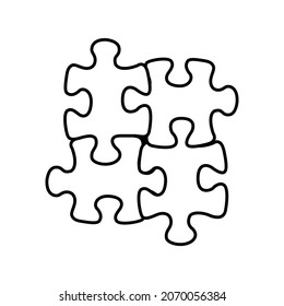 rompecabezas línea de icono aislado en la ilustración de vector de fondo blanco símbolo negro