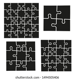 Puzzles icon vector illustration. Set