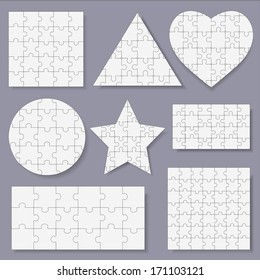 Puzzles - Isolated On Gray Background, Vector Illustration, Graphic Design Editable For Your Design.