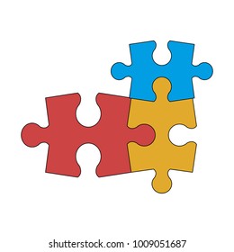 Puzzles jigsaw isolated