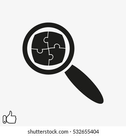 puzzles, magnifier, icon, vector illustration EPS 10