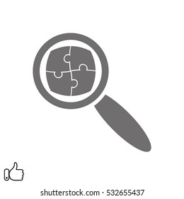 puzzles, magnifier, icon, vector illustration EPS 10