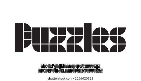 Puzzles, Minimal tech font letter set. Luxury vector typeface for company. Modern gaming fonts logo design.
