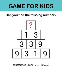 Puzzles With Numbers. Find The Missing Number