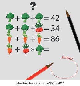 puzzles with a numerical solution. riddles. Answer. Counting games for kids and adults. Educational math game. Result. 